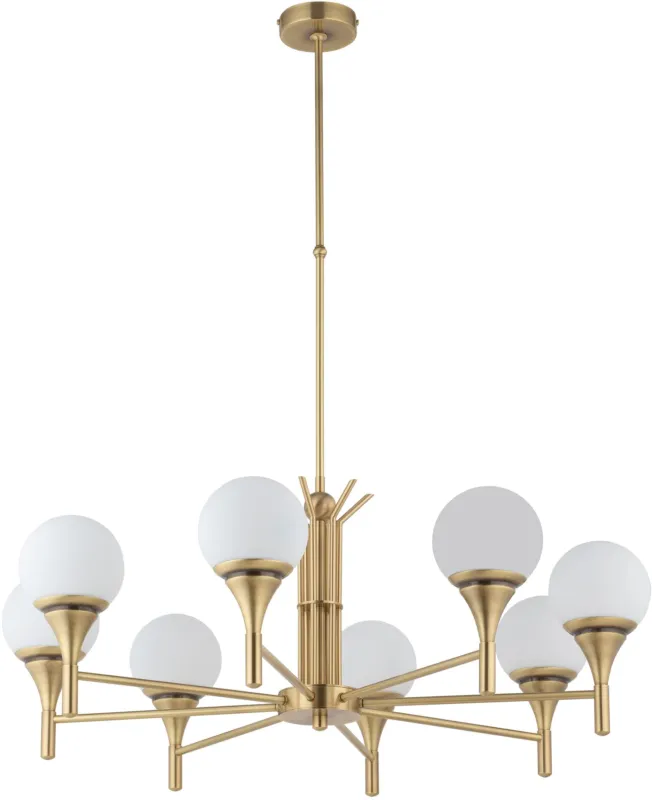 Lampa wisząca designerska MELEZE z białym mlecznym kloszem MEL-ZW-8 - Kutek Rabat