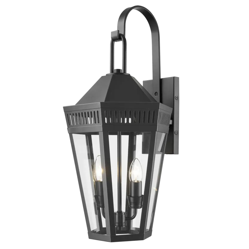 Kinkiet zewnętrzny czarny aluminiowy 2-punktowy W02101BK z serii FUNCHAL - Cosmo Light Okazja