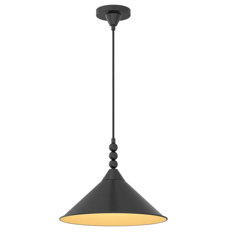 Lampa wisząca metalowa czarna stożkowa P01517BK z serii ASHFORD - Cosmo Light Nie przegap
