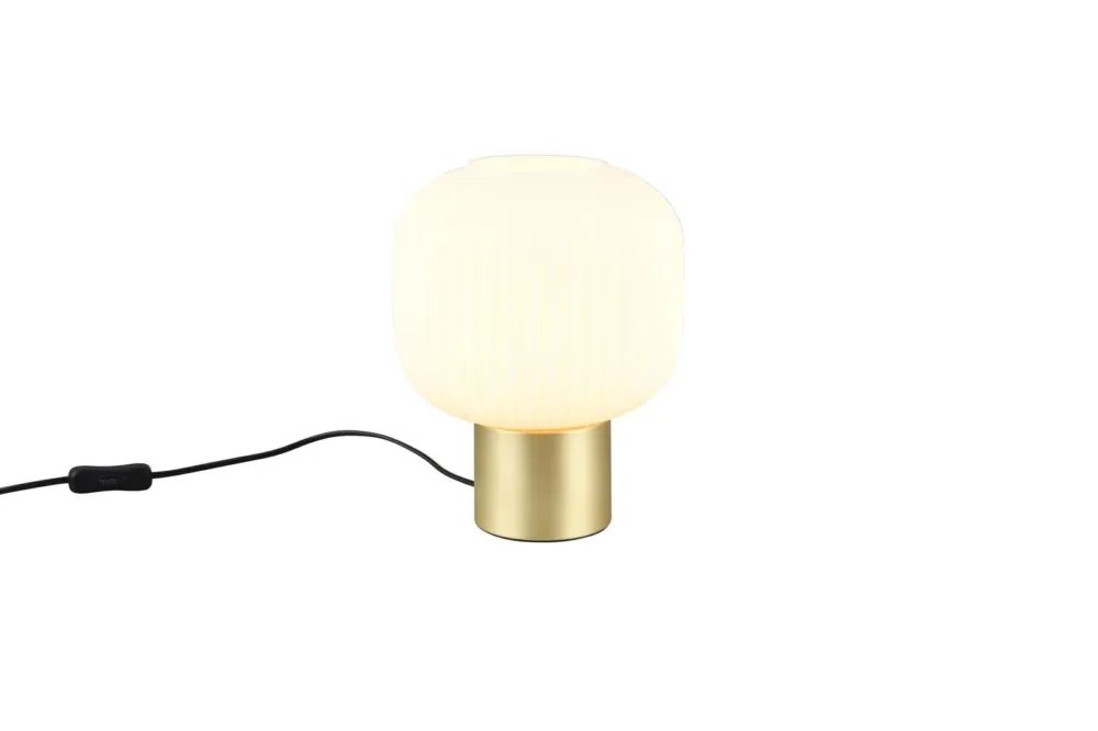 Hit cenowy Lampa stołowa mosiądz mat + biały klosz DIVA 519800108 - Trio