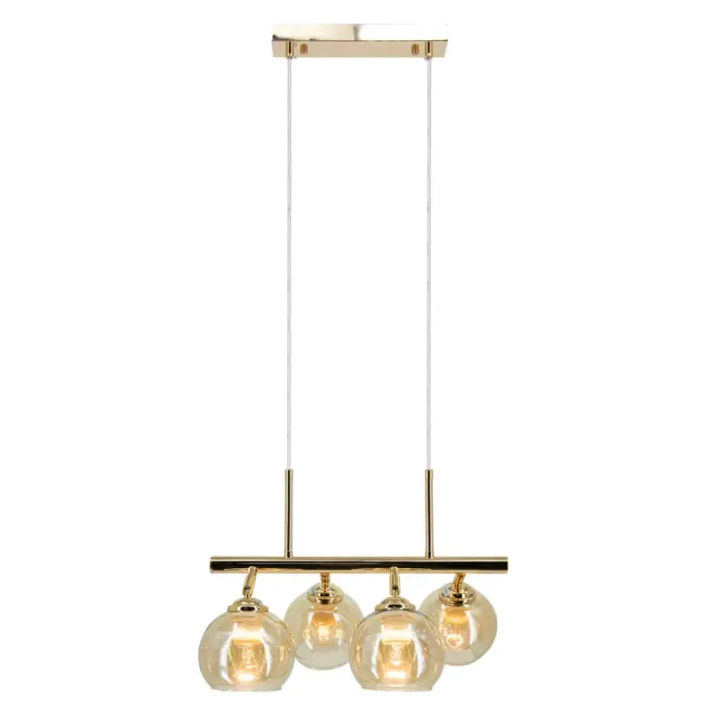 Szybka wysyłka Lampa wisząca złota metalowa 4-punktowa 2208/4 TR z serii Piran - Lampy Elem