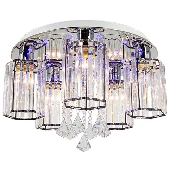 Szybka dostawa Plafon chromowany szklany 5-punktowy DRS8007/5A 8C z serii Bella - Lampy Elem