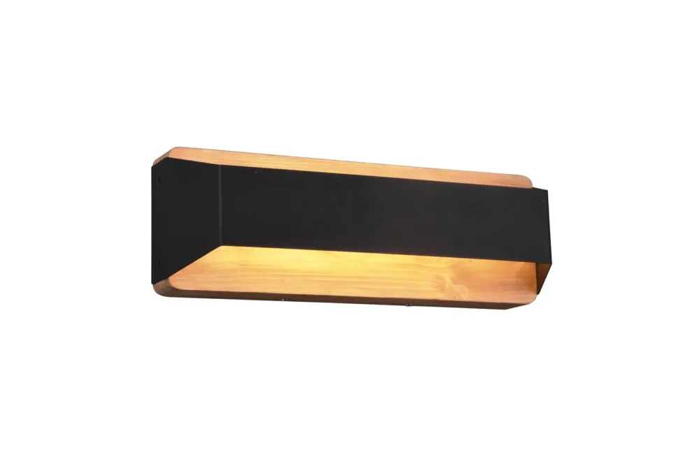 Do wyczerpania zapasów Kinkiet nowoczesny czarny metal + drewno 13,5W LED 3-step DIM 3000K ARINO 224819132 - Trio