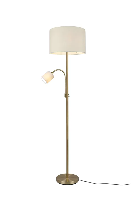 Lampa podłogowa z lampką do czytania do salonu kolor mosiądz HOTEL 403900208 - Trio Ograniczona ilość