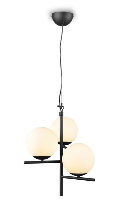 Dostępne od ręki Lampa wisząca nowoczesna czarna + białe kule PURE 302000332 - Trio