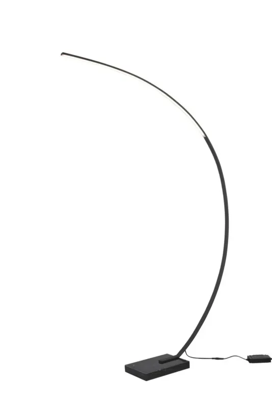 Wybór klientów Lampa podłogowa w włącznikiem nożnym i funkcją DIM do salonu czarna BANGKOK 18W 3000K 426511832 - Trio