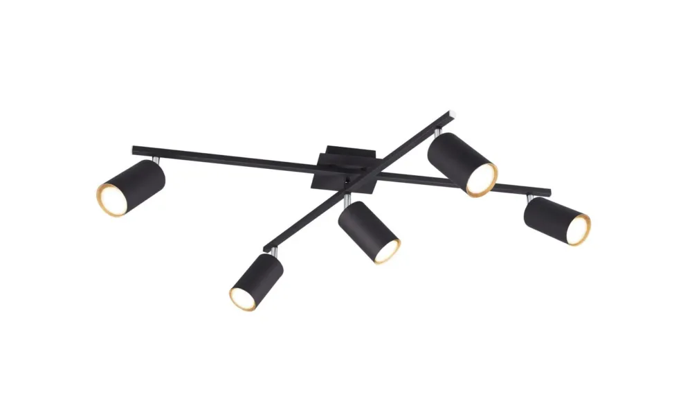Dostępne od ręki Lampa sufitowy reflektory czarne do kuchni MARLEY 612400532 - Trio