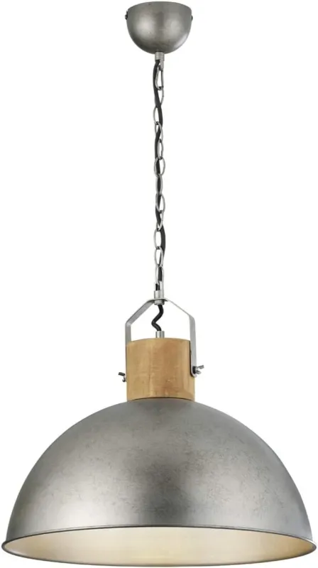 Lampa loft wisząca nikiel matowy antyczny + drewno DELHI 303400167 - Trio Oferta limitowana