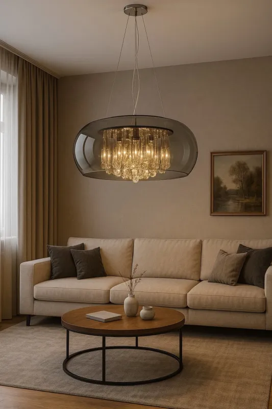 Lampa wisząca elegancka szklana nowoczesna regulowana 6xG9 50 cm VAPORE 311210606 - Trio Wyprzedaż