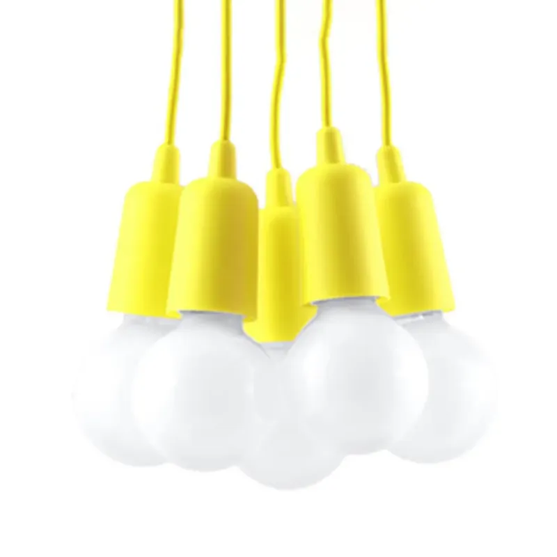 Promocja Lampa wisząca DIEGO 5 żółta SL.0580 - Sollux