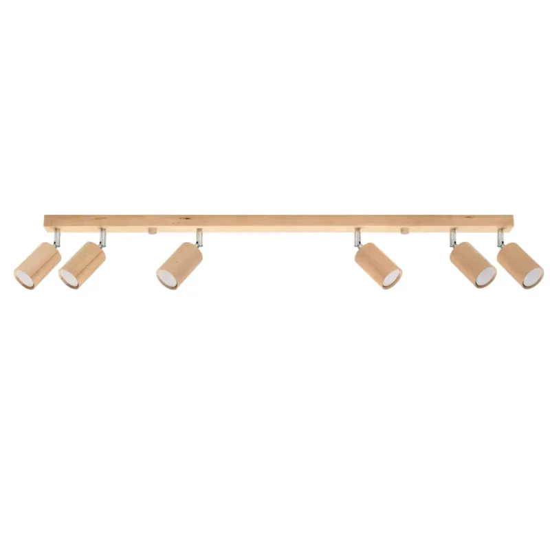 Plafon BERG 6 naturalne drewno SL.1043 - Sollux Bestseller