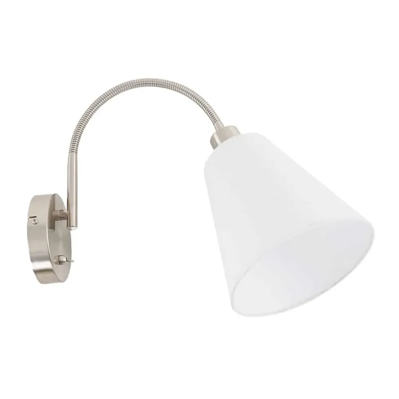Kinkiet metalowy z giętkim ramieniem i białym kloszem WL-76382-1-WH z serii Tonia - Lampy Italux Nowy