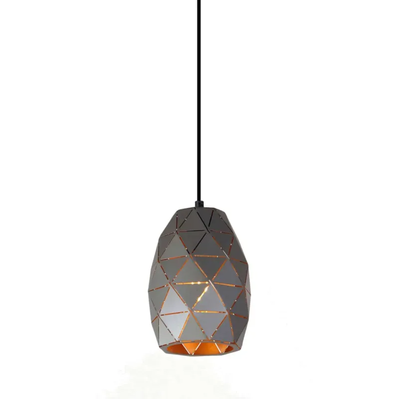 Lampa wisząca metalowa grafitowo-złota ażurowa MDM-3480/1 GR+GD z serii HARLEY - Lampy Italux Wyprzedaż
