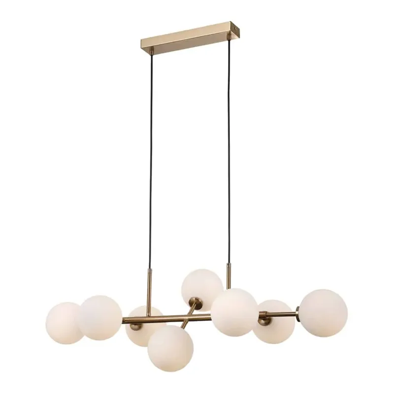Szybka dostawa Lampa wisząca mosiężna 8-punktowa z białymi kloszami PND-66463-8-HB z serii Mirellio - Lampy Italux