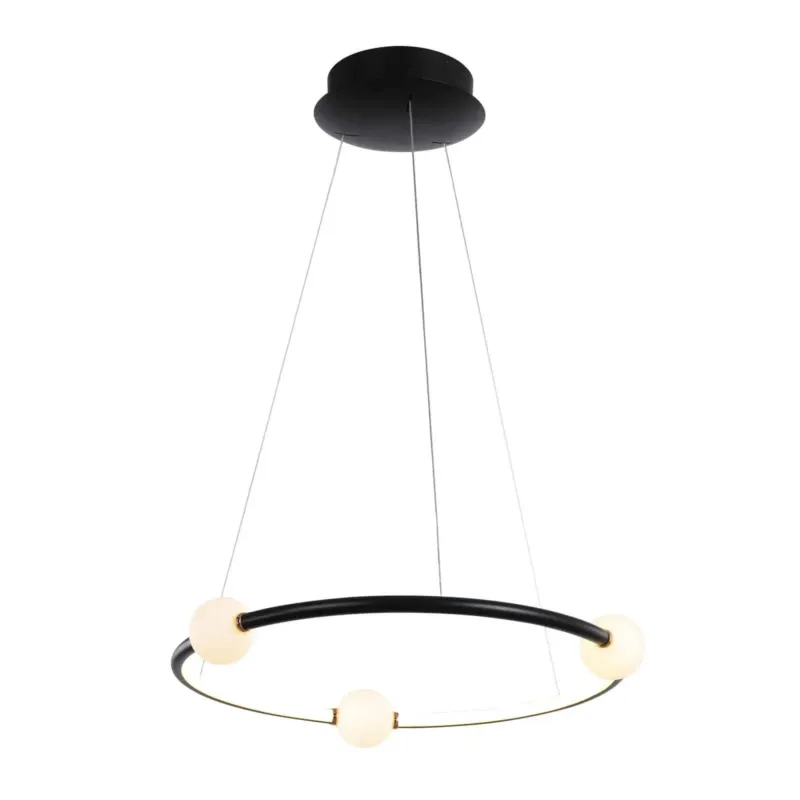 Ograniczona ilość Lampa wisząca okrągła czarna z kulami LED PND-20112035-1A-BL z serii Lozanna - Lampy Italux
