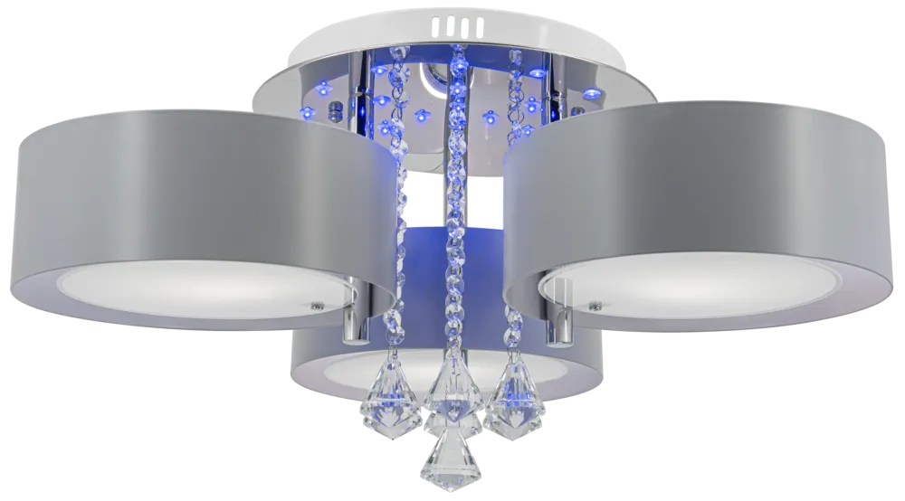 Plafon chromowany szary z kryształkami 60cm DRS8006/3 8C z serii ANTILA - Lampy Elem Cena promocyjna