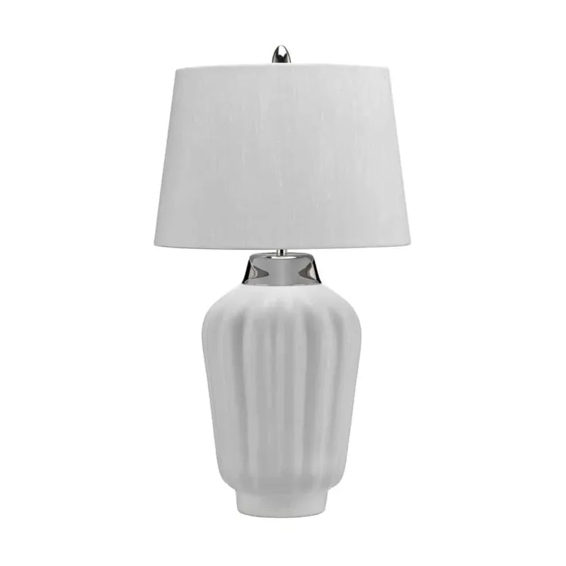 Wybór klientów Lampa stołowa Bexley biała/ polerowany nikiel QN-BEXLEY-TL-WPN - Quintiesse