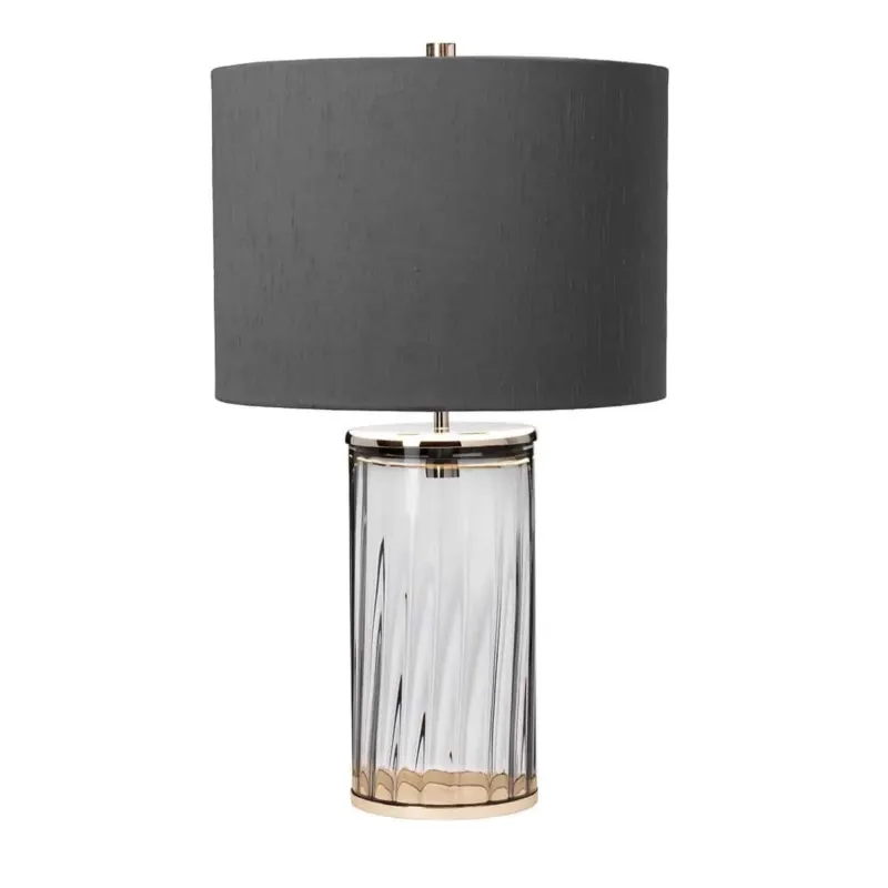 Lampa stołowa Reno przydymione szkło/ polerowany nikiel QN-RENO-SMOKE-PN - Quintiesse Nie przegap