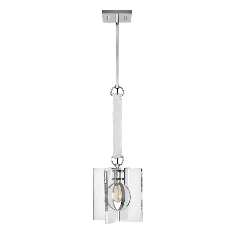 Darmowy zwrot Lampa stylowa wisząca Ludlow polerowany nikiel QN-LUDLOW-1P-PN - Quintiesse