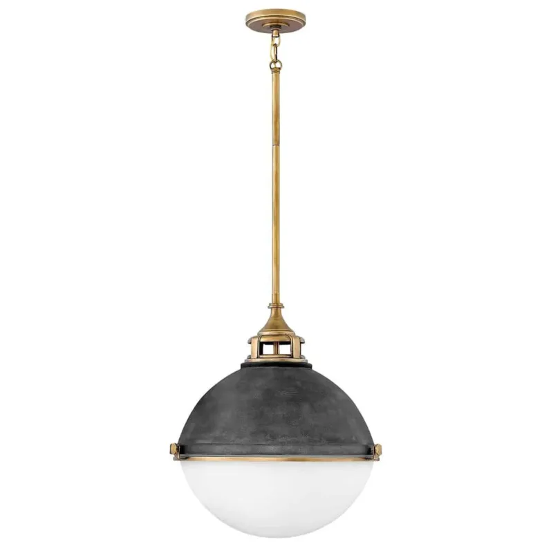 Ekspresowa dostawa Lampa wisząca nowoczesna Fletcher stary cynky/stary mosiądz QN-FLETCHER-P-L-AZ - Quintiesse