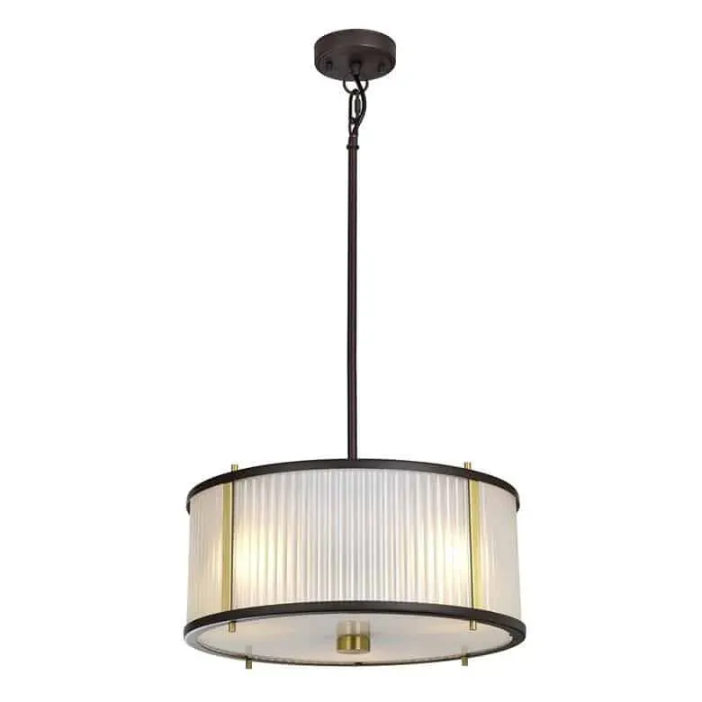 Lampa wisząca metalowa brązowo-mosiężna 3-punktowa DL-CORONA-3P-BAB z serii CORONA - Elstead Lighting Do wyczerpania zapasów