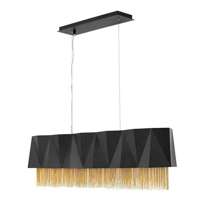 Lampa wisząca metalowa czarno-złota 6-punktowa HK-ZUMA-ISLE-SBG z serii ZUMA - Elstead Lighting Ograniczona ilość