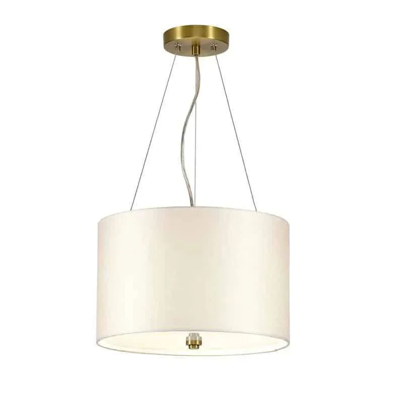 Ekspresowa dostawa Lampa wisząca mosiężna z abażurem ecru 3-punktowa DL-PEARCE14-3LT-IV-AB z serii PEARCE - Elstead Lighting