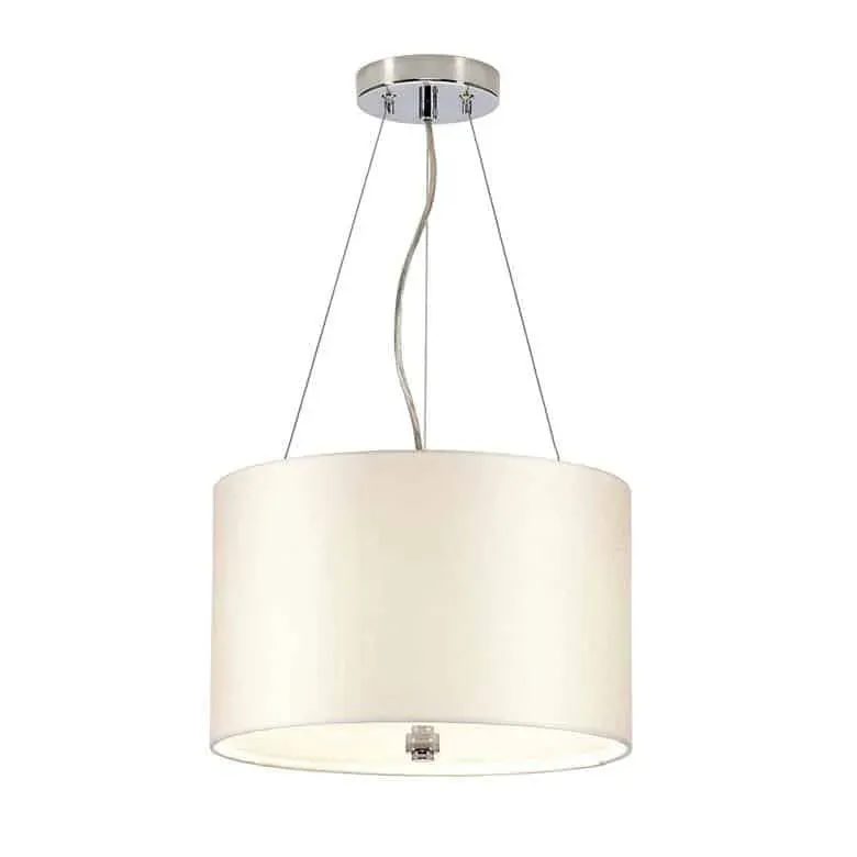Lampa wisząca z tkaniny ecru i chromu 3-punktowa DL-PEARCE14-3LT-IV-PC z serii PEARCE - Elstead Lighting Zamów teraz