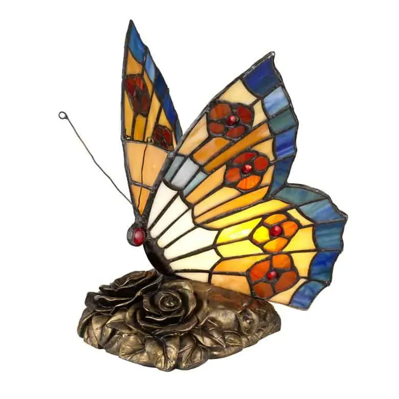 Lampka stołowa witrażowa motyl szklana QZ-OBUTTERFLY-TL z serii Tiffany - Elstead Lighting Hit cenowy
