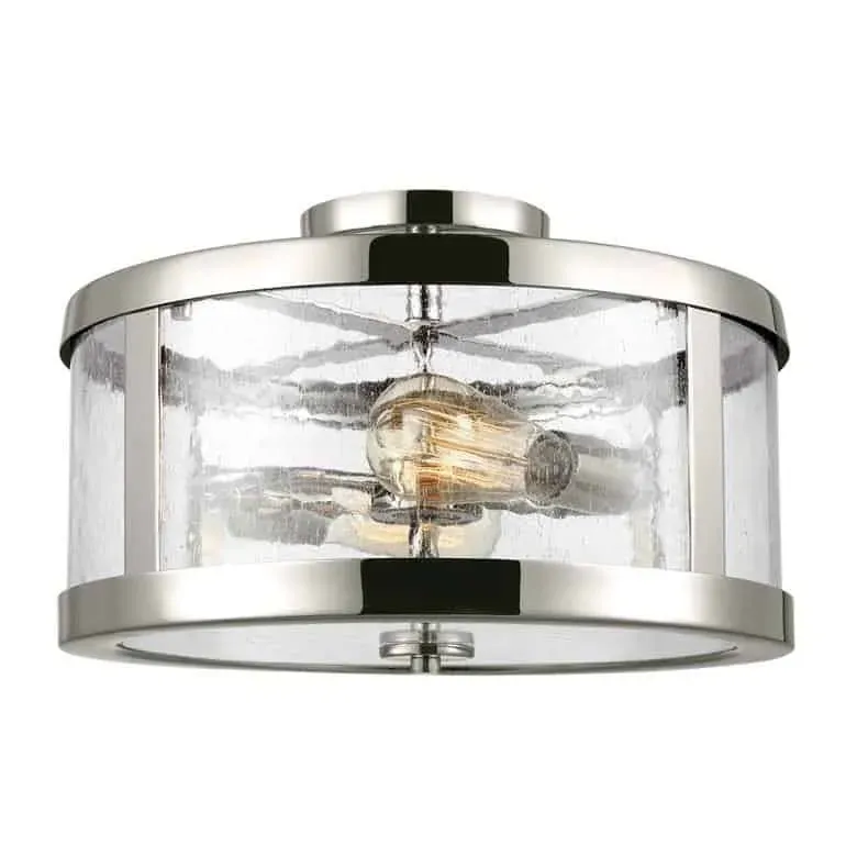 Wybór klientów Plafon loftowy niklowany szklany 2-punktowy FE-HARROW-SF z serii HARROW - Elstead Lighting