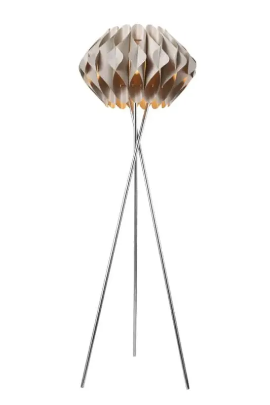 Azzardo Lampa podłogowa beżowa chromowana 3-punktowa AZ2406 z serii RUBEN Bezpieczna płatność