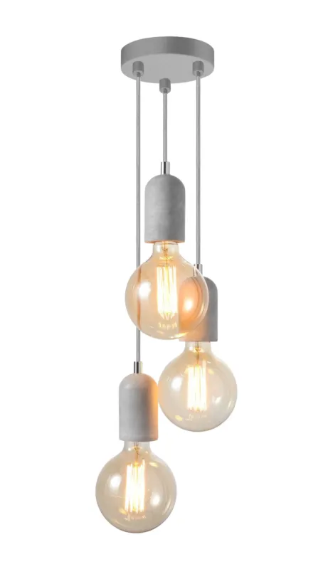 Azzardo Lampa wisząca betonowa szara 3-punktowa AZ2385 z serii VOLTA Tylko dziś