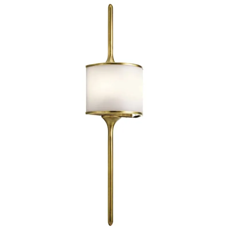 Kinkiet złoty metalowy ze szklanym kloszem KL/MONA/L NBR z serii MONA - Elstead Lighting Szybka wysyłka