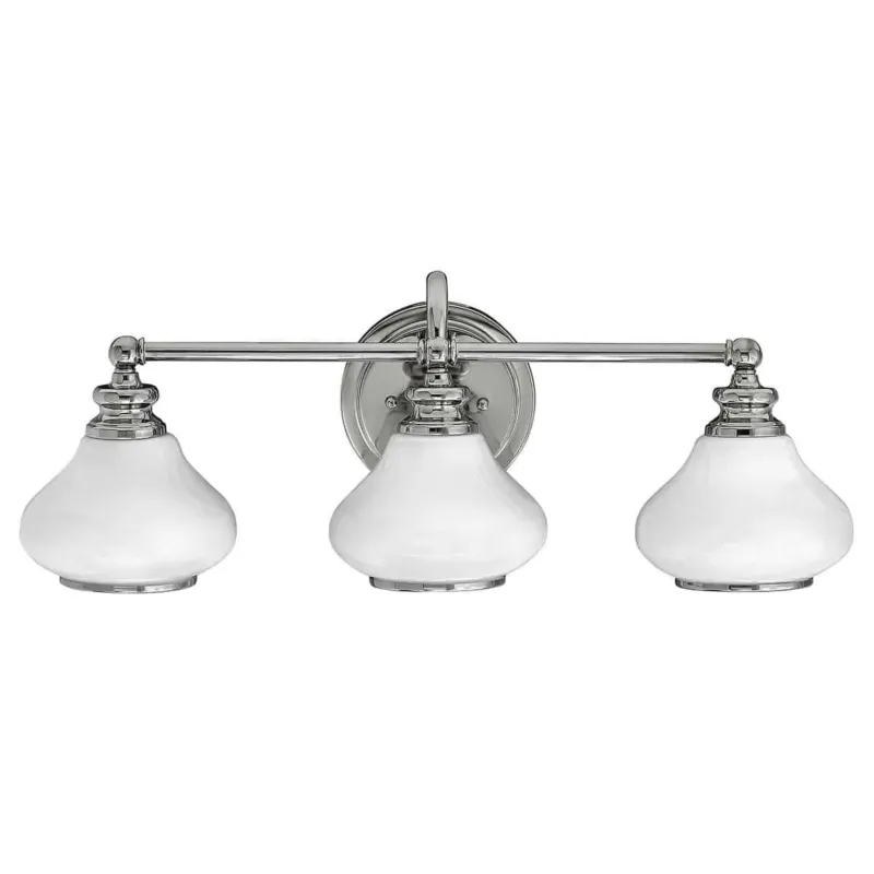 Sprawdź teraz Kinkiet łazienkowy 3-punktowy chromowany szklany HK/AINSLEY3 BATH z serii AINSLEY - Elstead Lighting