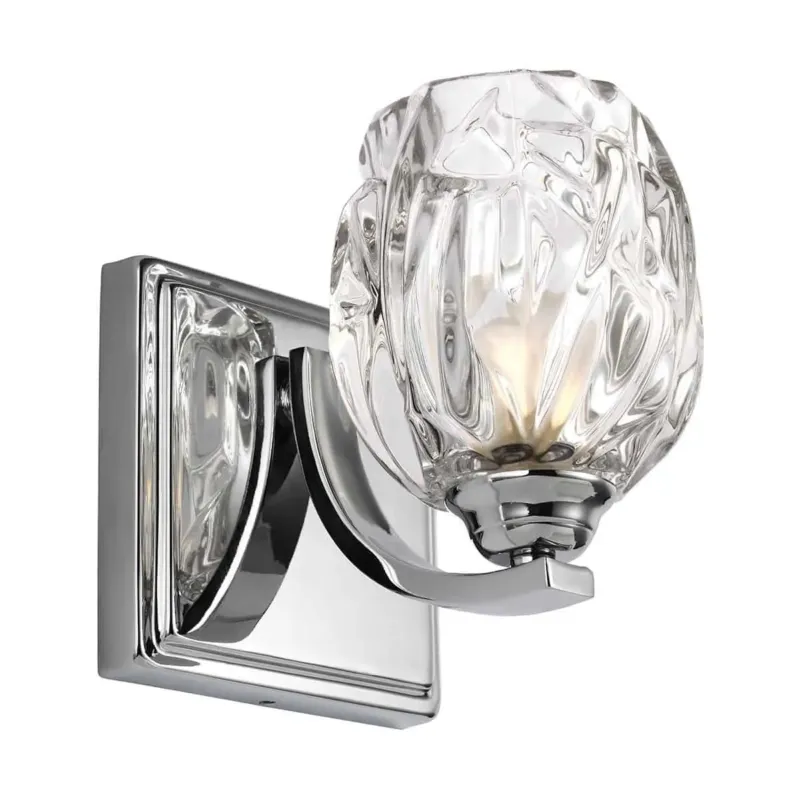 Łatwy zwrot Kinkiet łazienkowy chromowany szklany 1-punktowy KALLI1 BATH z serii KALLI - Elstead Lighting