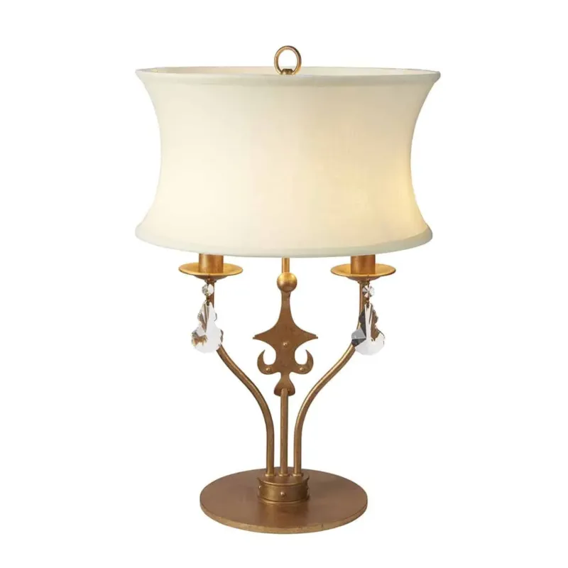 Lampa stołowa złota metalowa z abażurem WINDSOR/TL z serii WINDSOR - Elstead Lighting Cena promocyjna