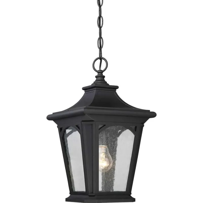 Lampa wisząca czarna metalowa ze szkłem BEDFORD8 S QZ/BEDFORD8/S z serii BEDFORD - Elstead Lighting Tylko do końca tygodnia