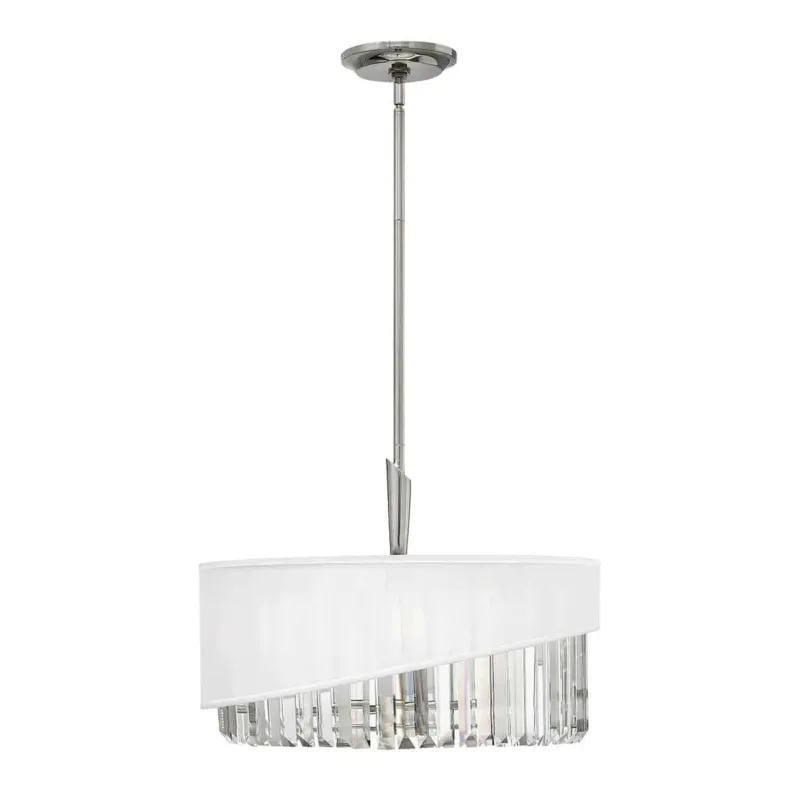 Promocja Lampa wisząca kryształowa biała z tkaniną HK/GIGI/3P z serii GIGI - Elstead Lighting