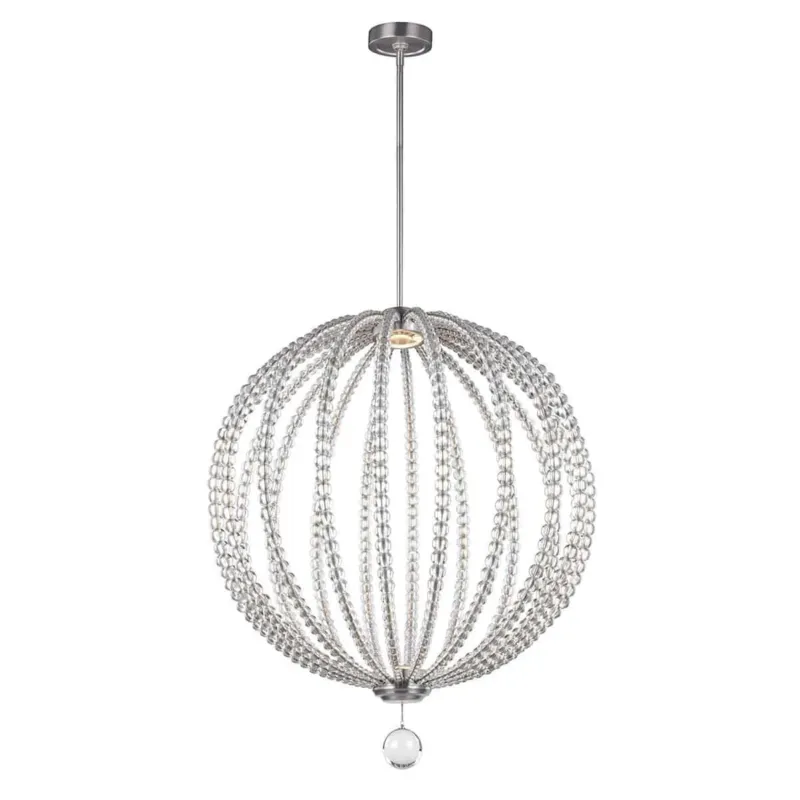 Okazja Lampa wisząca kulista kryształowa srebrna 81cm FE/OBERLIN/P/L z serii OBERLIN - Elstead Lighting