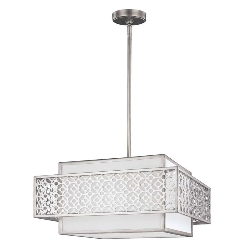 Lampa wisząca metalowa biało-srebrna 3-punktowa FE/KENNEY/3P z serii KENNEY - Elstead Lighting Zniżka