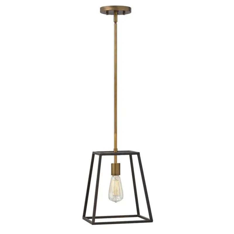 Szybka wysyłka Lampa wisząca metalowa brązowo-mosiężna 1-punktowa HK/FULTON/P z serii FULTON - Elstead Lighting