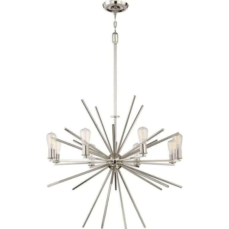 Najlepsza cena Lampa wisząca metalowa chromowana 8-punktowa CARNEGIE8 IS z serii CARNEGIE - Elstead Lighting