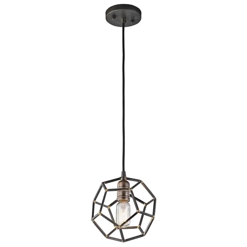 Darmowy zwrot Lampa wisząca metalowa czarna geometryczna KL/ROCKLYN/MP RS z serii ROCKLYN - Elstead Lighting