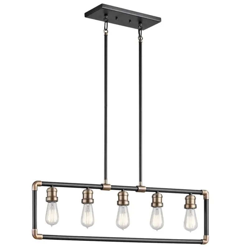 Lampa wisząca metalowa czarno-mosiężna 5-punktowa KL/IMAHN/ISLE z serii IMAHN ISLE - Elstead Lighting Dodaj do koszyka