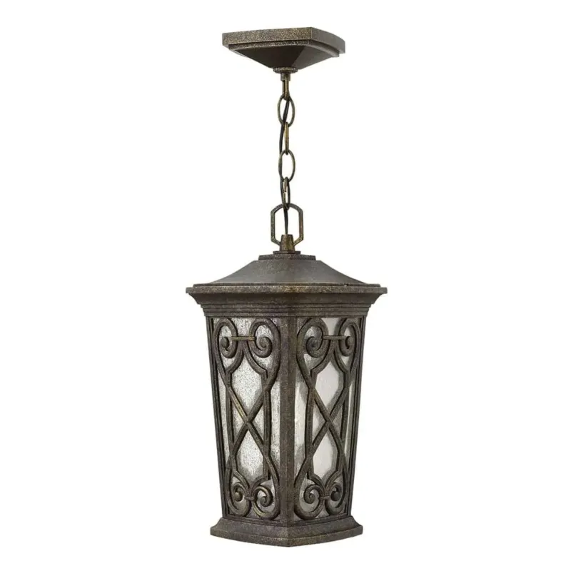 Ograniczona ilość Lampa wisząca metalowa klasyczna z ozdobnym szkłem HK/ENZO8/S z serii ENZO - Elstead Lighting