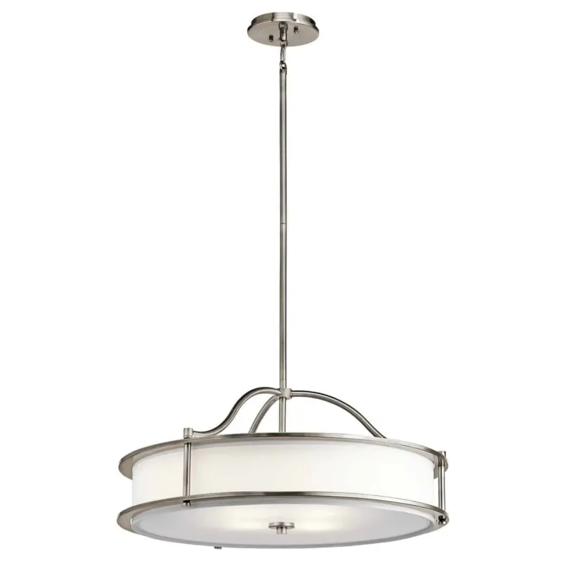 Lampa wisząca metalowa srebrna z białym kloszem 61cm KL/EMORY/P/M CLP z serii EMORY - Elstead Lighting Tylko do końca tygodnia