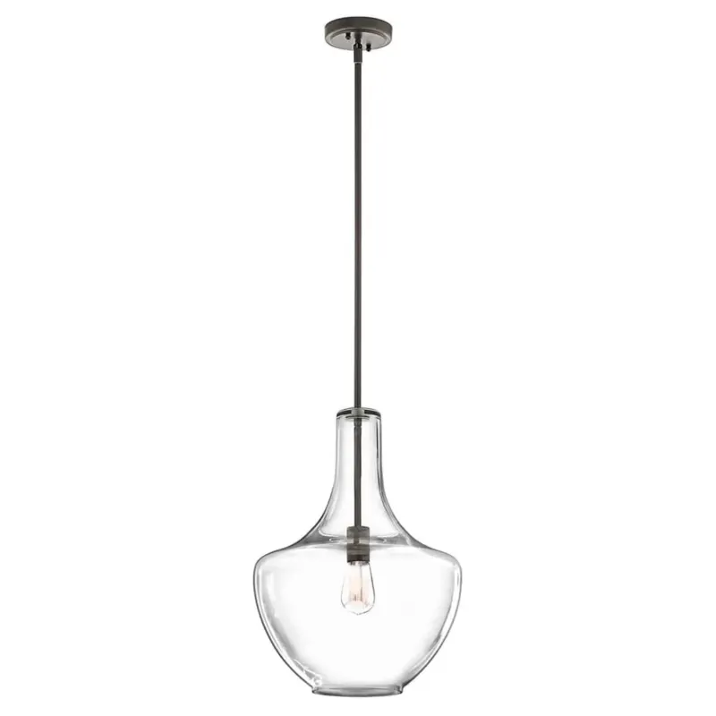 Lampa wisząca szklana przezroczysta brązowa KL/EVERLY/P/M OZ z serii EVERLY - Elstead Lighting Cena promocyjna