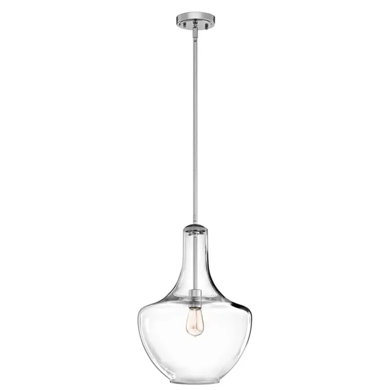 Lampa wisząca szklana przezroczysta chromowana KL/EVERLY/P/M CH z serii EVERLY - Elstead Lighting Taniej