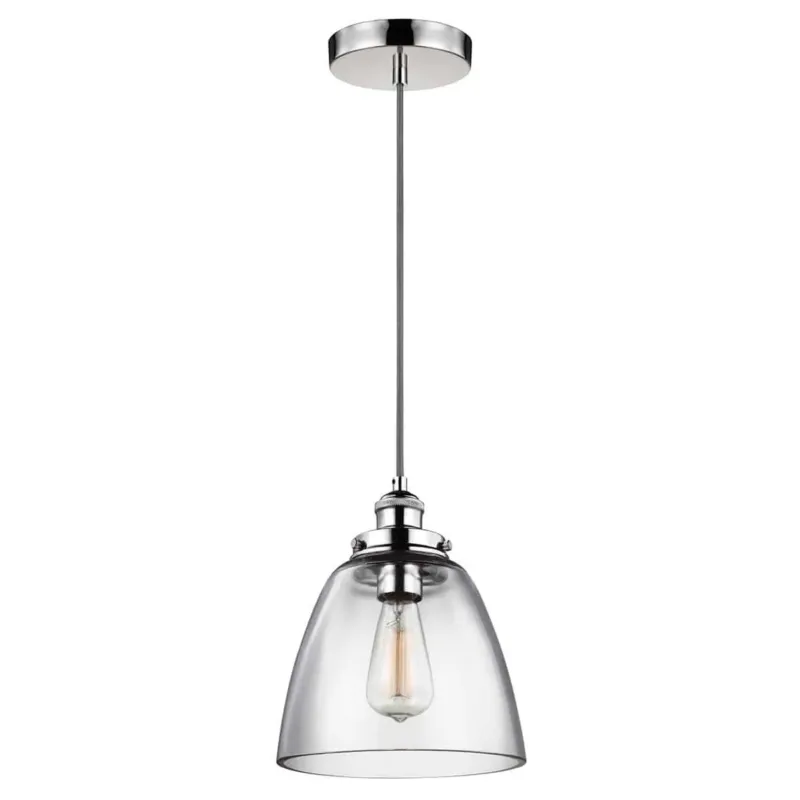 Lampa wisząca szklana przezroczysta z chromem FE/BASKIN/P/B PN z serii BASKIN - Elstead Lighting Łatwy zwrot