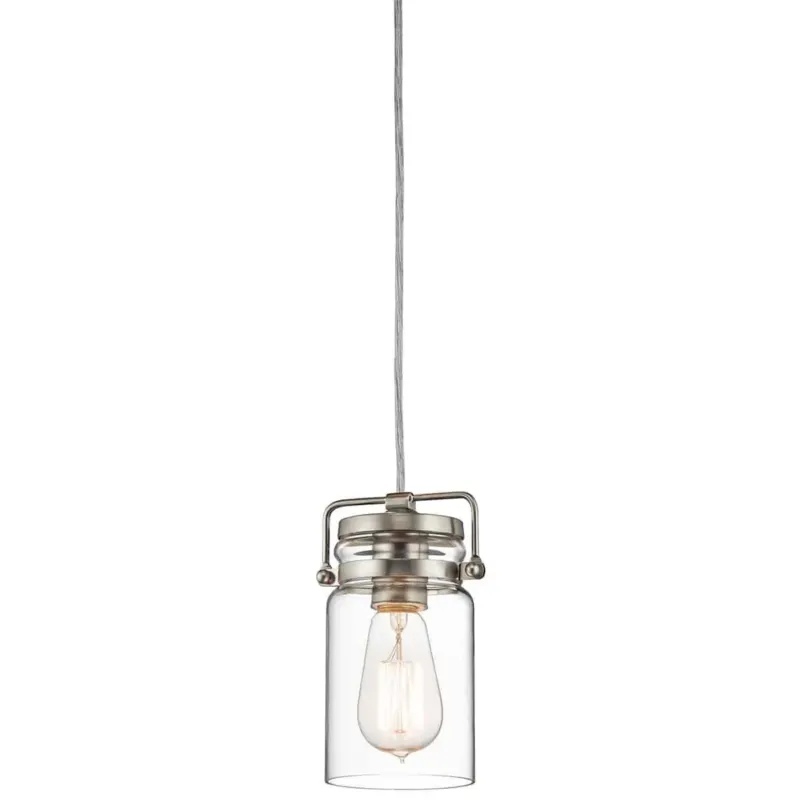 Lampa wisząca szklana srebrna 1-punktowa KL/BRINLEY/MP NI z serii BRINLEY - Elstead Lighting Nowość